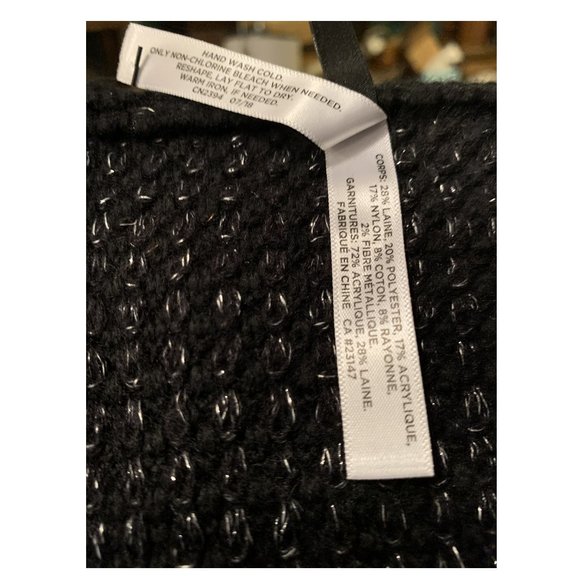 Talbots  Infinity Scarf Black and Silver NWT - Picture 3 of 4